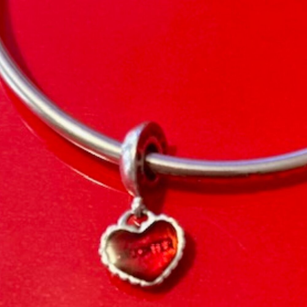 PANDORA: You and Me charm with red heart